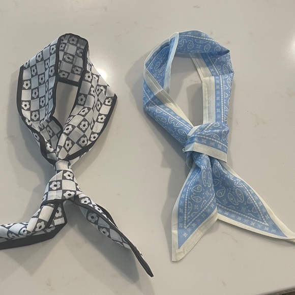 Accessories - Two Elegant floral and Paisley Patterned neckerchief scarfs NWOT